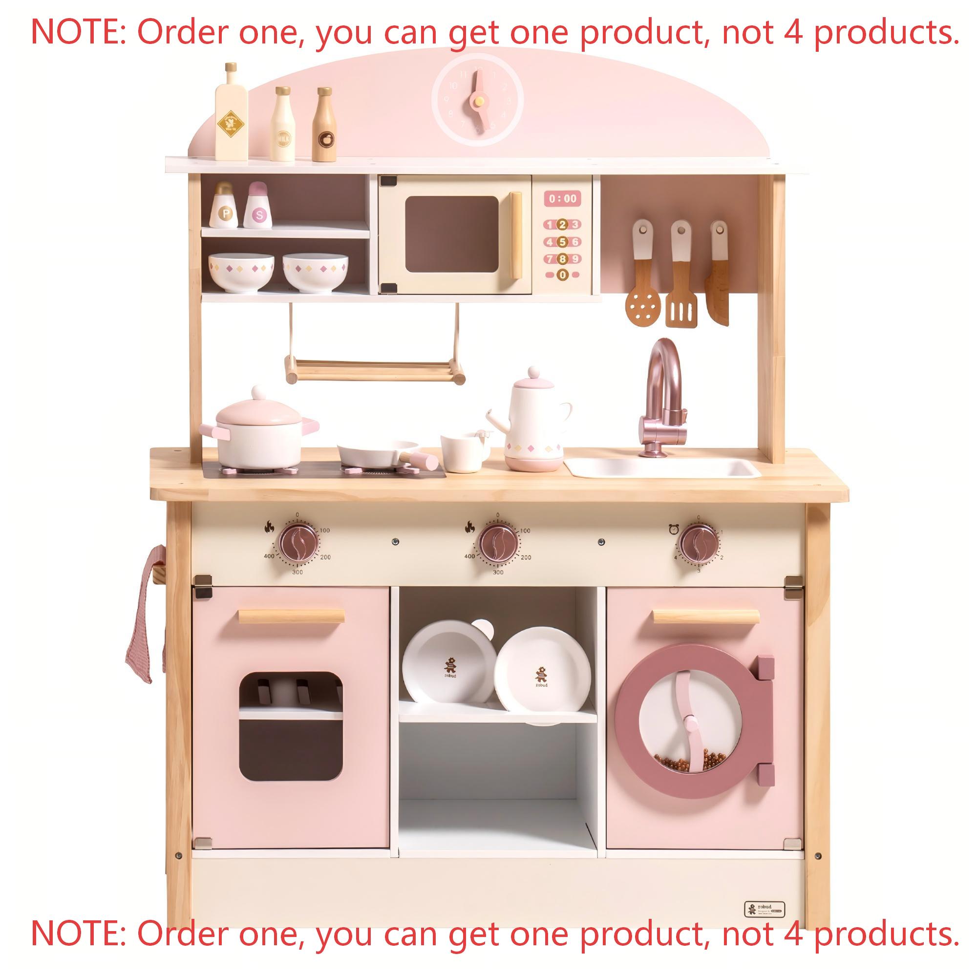 مطبخ أطفال خشبي وردي من روبود، - مراجعة Kids Toys Kitchen Set وسعره