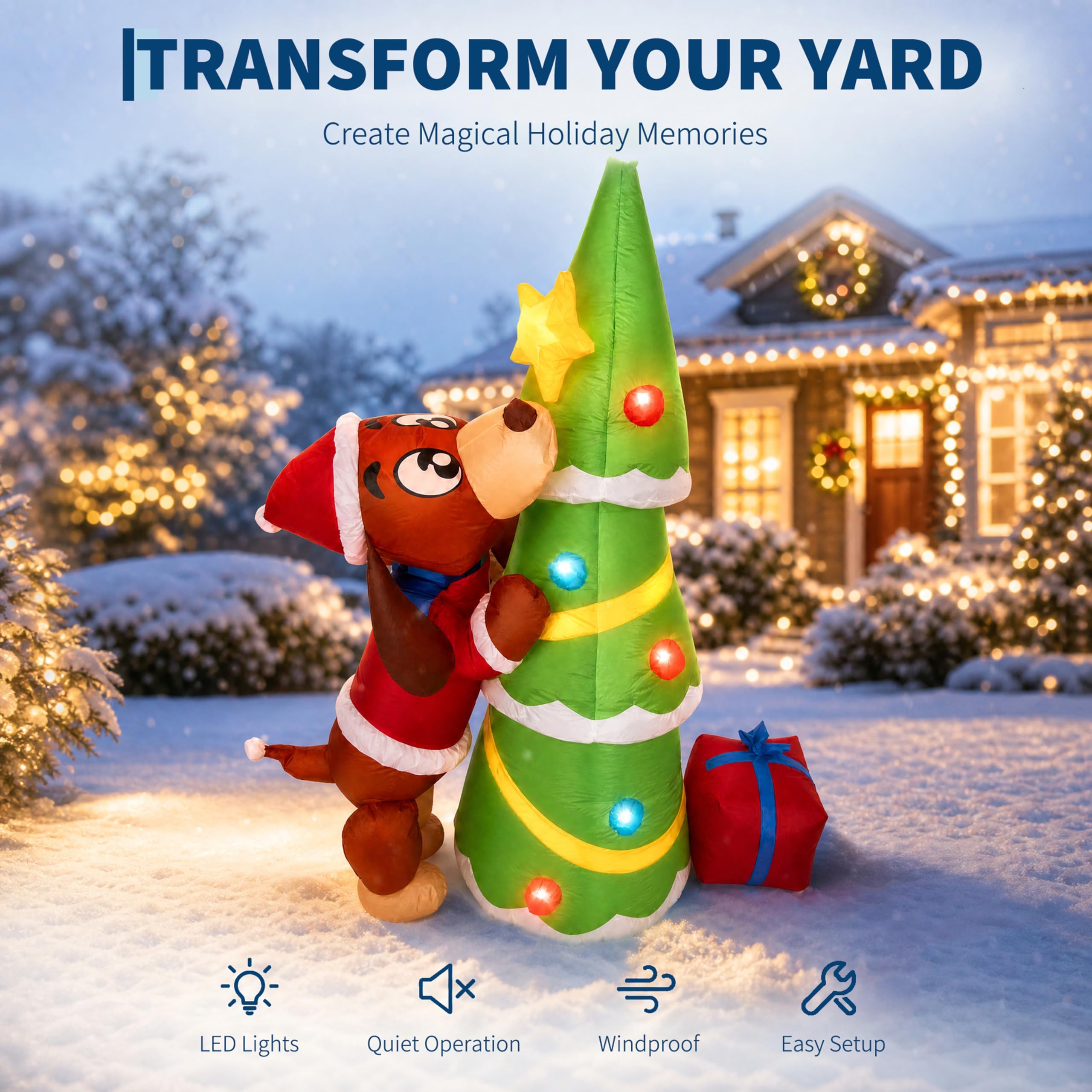 كلب عيد الميلاد العملاق القابل - مراجعة Kids Yard Toys وسعره