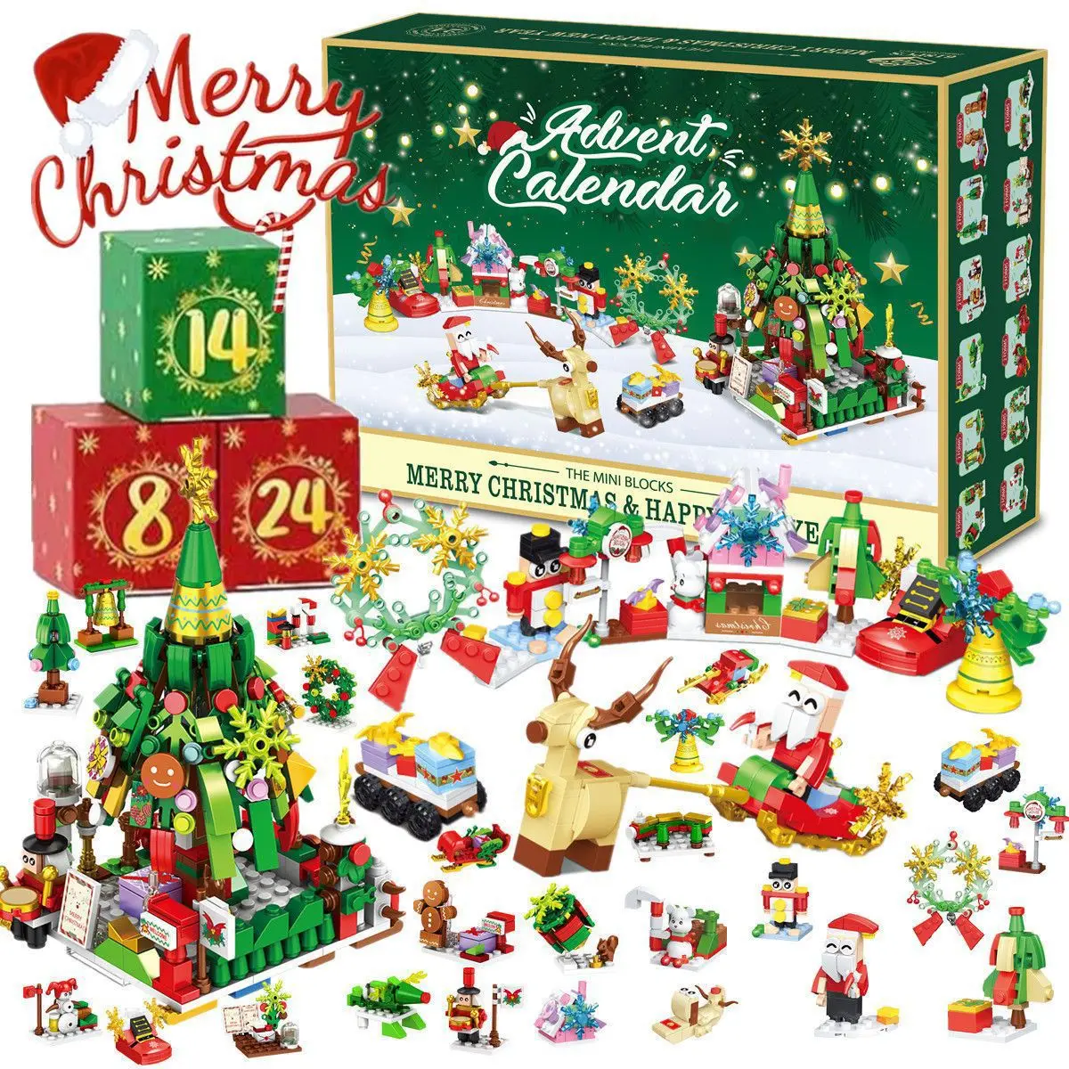 مجموعة ألعاب مكعبات بناء عيد ا - مراجعة Kids Toys Xmas وسعره